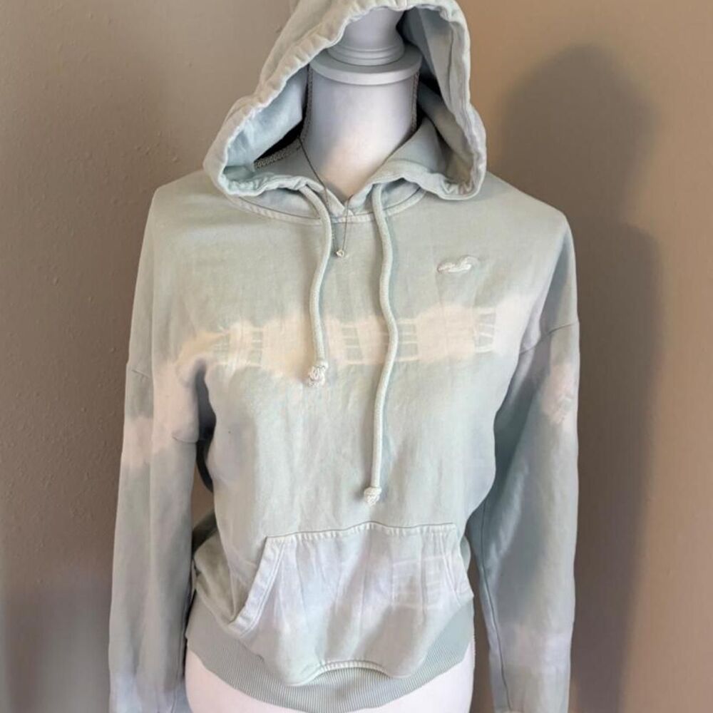Hollister-co Women's Green and Blue Hoodie